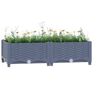 vidaXL Raised Bed 31.5"x15.7"x9.1" Polypropylene
