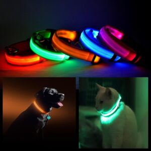 Color: GREEN,Size: SMALL - LED PET Safety Halo Style Collar