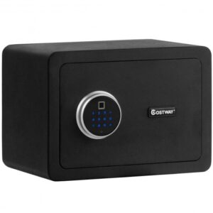 2-Layer Security Safe Deposit Box with Inner LED Light - Color: Black