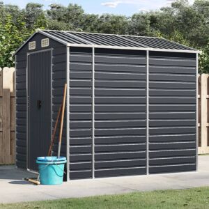vidaXL Garden Shed Anthracite 75.2"x84.6"x78" Galvanized Steel