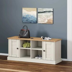 vidaXL Shoe Bench VIGO White 41.7"x13.8"x17.7" Solid Wood Pine