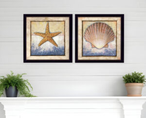 Set Of Two Sea Journey Black Framed Print Wall Art