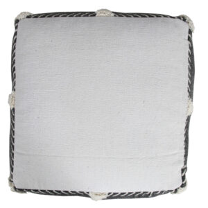 18" Black 100% Cotton Ottoman