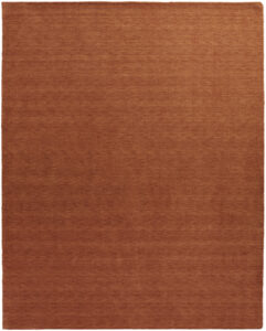 5' X 8' Orange Wool Hand Woven Area Rug