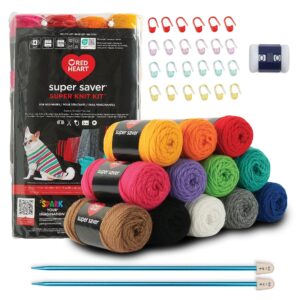 Red Heart Super Saver Super Yarn Knit Kit W/Accessories- (Pack of 1)