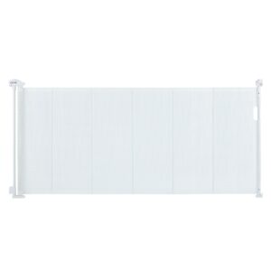 VEVOR Retractable Baby Gate, 34.2" Tall Mesh Baby Gate, Extends up to 76.8" Wide Retractable Gate for Kids or Pets, Retractable Dog Gates for Indoor Stairs, Doorways, Hallways, Playrooms, White