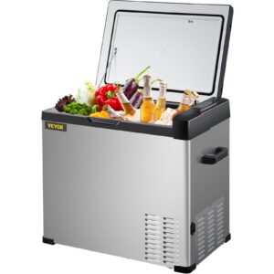 VEVOR 12 Volt Refrigerator, Portable Refrigerator (-4?&deg;F~68?&deg;F) With APP Control Car Compressor Fridge Cooler 12V/24V DC and 110-220V AC For Camping, Road Trip, Boat, Skincare, Outdoor and Home (53 Quart)