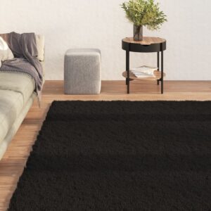 vidaXL Washable Rug Soft Shaggy Black 63"x90.6" Anti Slip